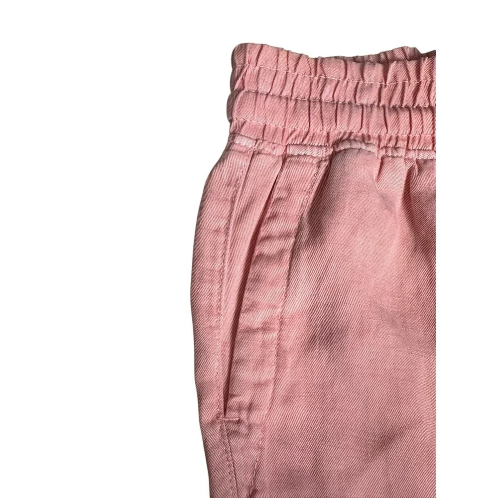 Zara‎ Linen Blend Joggers Womens Drawstring Size Small Pink Fringe